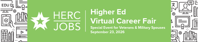 Connecting Veterans & Military Spouses to Higher Ed Careers Banner