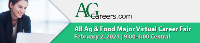 AgCareers.com All Ag & Food Major Virtual Career Fair Banner