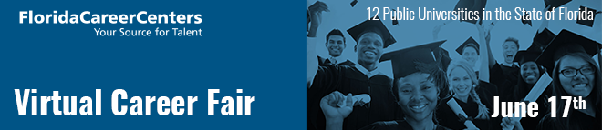Florida Career Centers Statewide Virtual Career Fair Banner