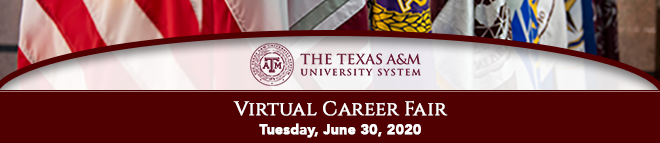 Texas A&M University System Virtual Career Fair Banner