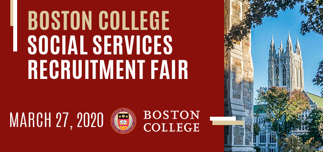 Boston College Social Services Recruitment Fair Banner
