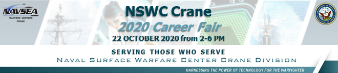 NSWC Crane 2020 Virtual Career Fair Banner