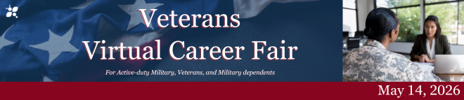 Virtual Career Fair for Veterans and Military Spouses Banner