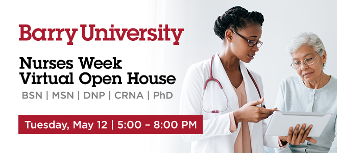 Barry University Nurses Week Virtual Open House Banner