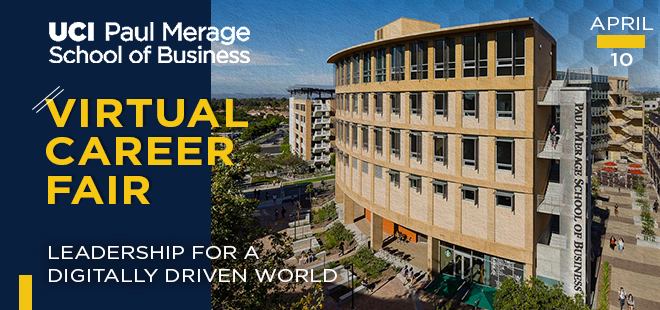 UCI Merage School of Business Virtual Career Fair Banner