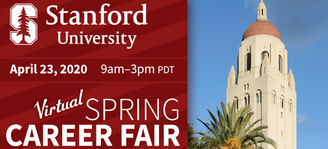 Stanford Virtual Spring Career fair Banner
