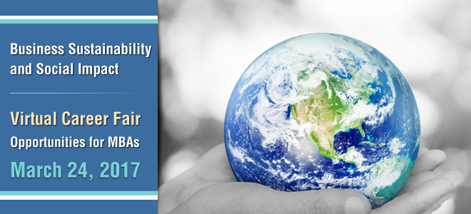 Business Sustainability and Social Impact MBA Virtual Career Fair Banner