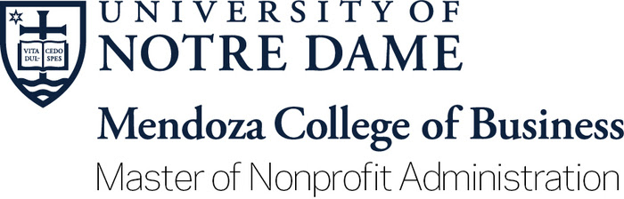 University of Notre Dame Mendoza College of Business - Master of Nonprofit Admin. Logo